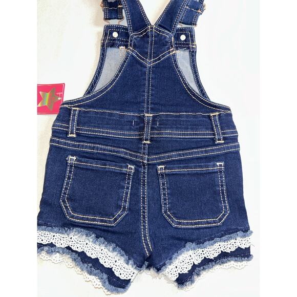 Jordache Overalls Flowers and Lace 2T/NP2 Toddler Baby Clothes Denim - Picture 8 of 9